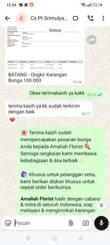 Testimonial Papan Bunga ciririp