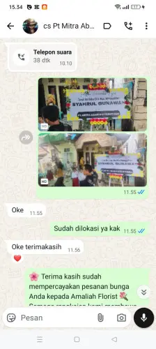 Testimonial Papan Bunga ciririp