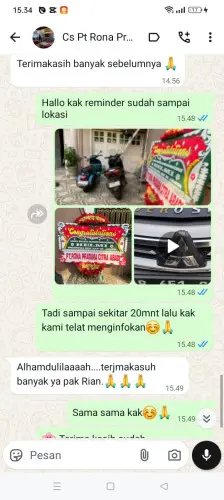 Testimonial Papan Bunga ciririp